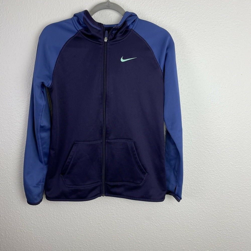 Nike Girls Therma Training Hoodie Pocket LS Purple/Teal Dynasty Size XL